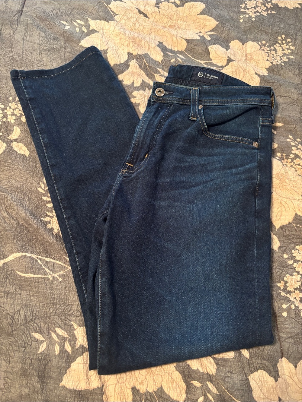 Ag Adriano Goldschmied Men's Dark Blue Slim Straight Jeans 31x32
